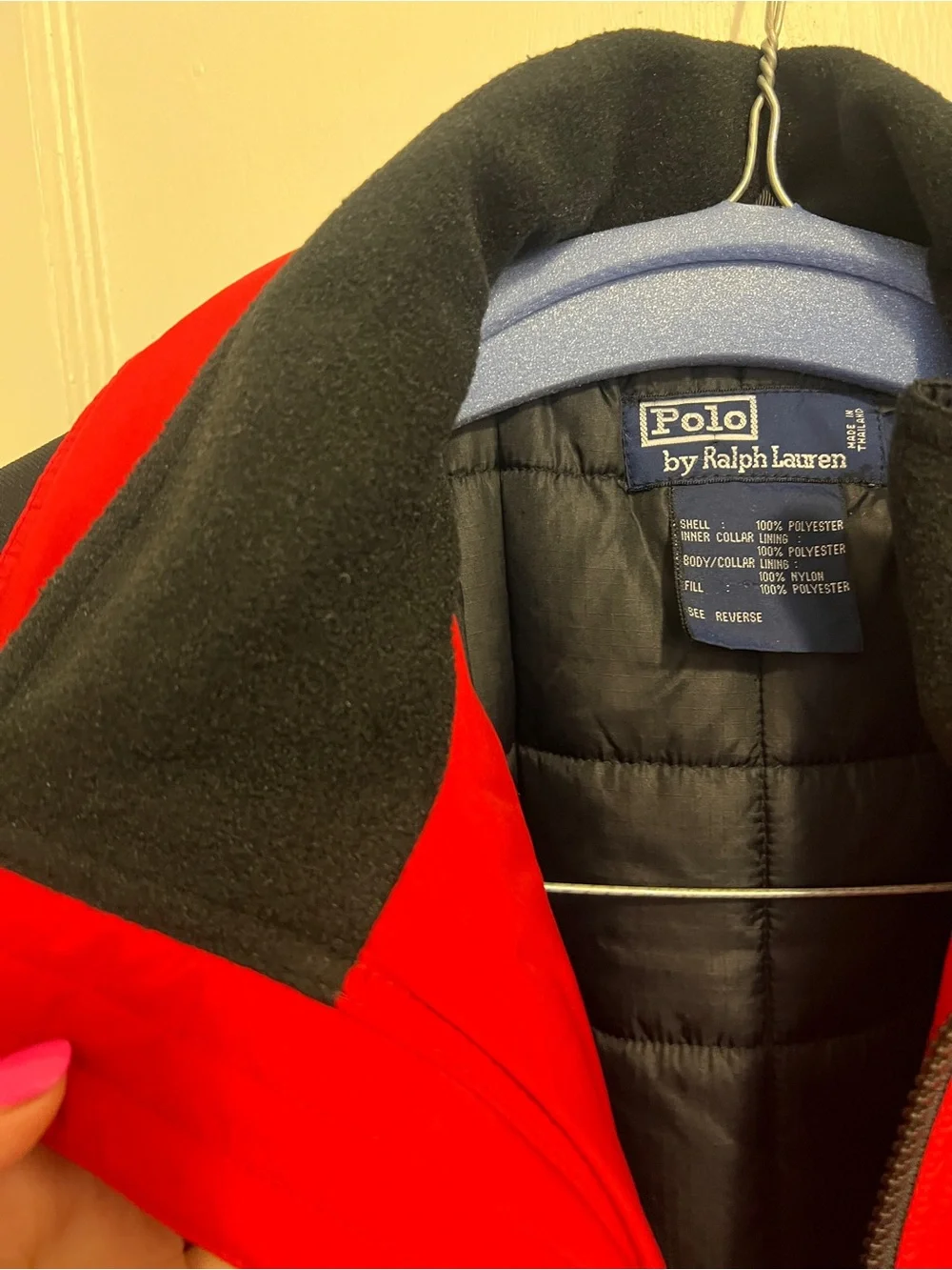 POLO RALPH LAUREN Hi Tech Vintage 90’s Neoprene Padded Ski Motorcycle Jacket RED - Picture 13 of 14